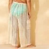 Women's Crochet Mid-Rise Swim Cover Up Cargo Pants - Wild Fable™ Beige