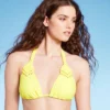 Women's Macrame Detail Triangle Bikini Top - Wild Fable™ Yellow 2 Women's Macrame Detail Triangle Bikini Top - Wild Fable™ Yellow -Herday Fashion GUEST 05fc40f6 8edd 4643 9337 cf4b9a6e648b