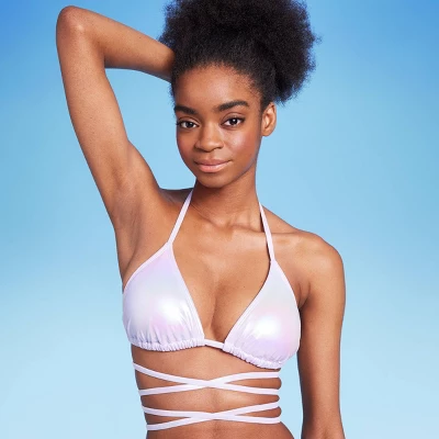 Women's Extreme Wrap Triangle Bikini Top - Wild Fable™ Light Purple Iridescent 4 Women's Extreme Wrap Triangle Bikini Top - Wild Fable™ Light Purple Iridescent - Image 2