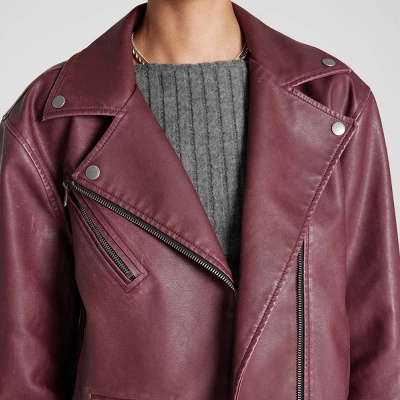 Women's Faux Leather Biker Jacket - Wild Fable™ 6 Women's Faux Leather Biker Jacket - Wild Fable™ - Image 4