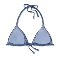 Women's Denim Textured Triangle Bikini Top - Wild Fable™ Denim Blue -Herday Fashion GUEST 0cf0bccb ca47 4001 8463 207f46be0df7