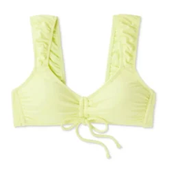 Women's Tie-Front Cap Sleeve Bralette Bikini Top - Wild Fable™ Light Yellow -Herday Fashion GUEST 0f5b4534 d661 4b3f acaf 387f0110f725