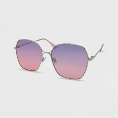 Women's Metal Square Oversized Sunglasses - Wild Fable™ Silver 3 Women's Metal Square Oversized Sunglasses - Wild Fable™ Silver