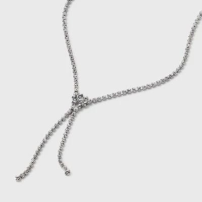 Crystal Y-Necklace - Wild Fable™ Silver 5 Crystal Y-Necklace - Wild Fable™ Silver - Image 3