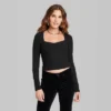 Women's Long Sleeve Sweetheart Neck Seamless Shirt - Wild Fable™ -Herday Fashion GUEST 121130a2 ff6a 4d5c bcdd 3ac892561c66