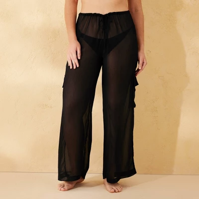Women's Chiffon Swim Cover Up Cargo Pants - Wild Fable™ 5 Women's Chiffon Swim Cover Up Cargo Pants - Wild Fable™ - Image 3