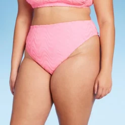Women's Wavy Terry Textured High Leg Extra Cheeky Bikini Bottom - Wild Fable™ Light Pink -Herday Fashion GUEST 167c3c44 e86b 46ce 9abf 85b249f39067