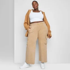 Women's High-Rise Wide Leg Fleece Cargo Pants - Wild Fable™ -Herday Fashion GUEST 1893da8d 6f01 4945 9d0d 9308c18f7e16