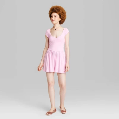 Women's Short Sleeve Knit Romper - Wild Fable™ 3 Women's Short Sleeve Knit Romper - Wild Fable™