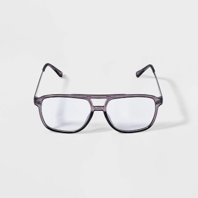 Women's Plastic Aviator Sunglasses - Wild Fable™ Gray: Blue Light Filtering, UV Protection, Recycled Frame 3 Women's Plastic Aviator Sunglasses - Wild Fable™ Gray: Blue Light Filtering, UV Protection, Recycled Frame - Image 2