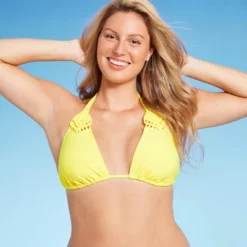 Women's Macrame Detail Triangle Bikini Top - Wild Fable™ Yellow 9 Women's Macrame Detail Triangle Bikini Top - Wild Fable™ Yellow -Herday Fashion GUEST 21fd01da b6ed 486a abc9 a2b1407a9433
