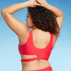 Women's Cut Out Longline Bralette Bikini Top - Wild Fable™ Red -Herday Fashion GUEST 2240f2e6 623a 4e37 9a09 0eb94839cf1e