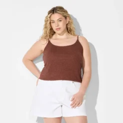 Women's Scoopneck Shell Trim Tank Top - Wild Fable™