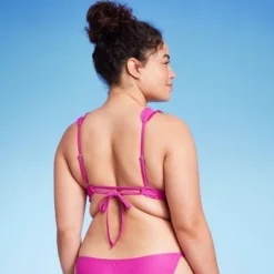 Women's Smocked Detail Longline Bikini Top - Wild Fable™ Purple -Herday Fashion GUEST 24840889 c18a 4c15 ac7a 13d503056808