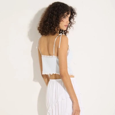 Women's Ribbed Lace Trim Crop Top - Wild Fable™ 3 Women's Ribbed Lace Trim Crop Top - Wild Fable™