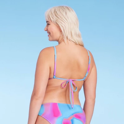 Women's Tunnel Front Bralette Bikini Top - Wild Fable™ Blue Marble Print 6 Women's Tunnel Front Bralette Bikini Top - Wild Fable™ Blue Marble Print - Image 4