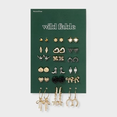 Western Earring Set 18pc - Wild Fable™ Gold/Silver 3 Western Earring Set 18pc - Wild Fable™ Gold/Silver