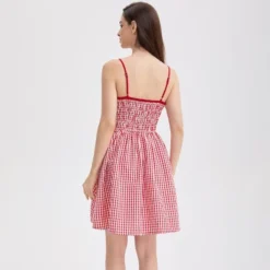 Women's Smocked Bodice Mini Cami Dress - Wild Fable™ Red Gingham