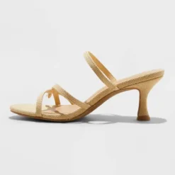 Women's Brodie Strappy Raffia Charm Heels - Wild Fable™ Tan