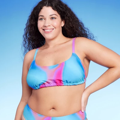 Women's Tunnel Front Bralette Bikini Top - Wild Fable™ Blue Marble Print 10 Women's Tunnel Front Bralette Bikini Top - Wild Fable™ Blue Marble Print - Image 8