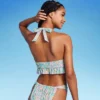 Women's Ruffle Tie-Front Halter Bikini Top - Wild Fable™ Green Floral Print 2 Women's Ruffle Tie-Front Halter Bikini Top - Wild Fable™ Green Floral Print -Herday Fashion GUEST 2f406440 6c81 4622 90e6 c8e0eaab55b5