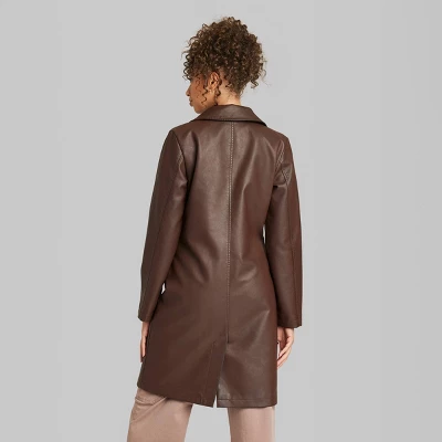 Women's Faux Leather Trench Coat - Wild Fable™ 4 Women's Faux Leather Trench Coat - Wild Fable™ - Image 2