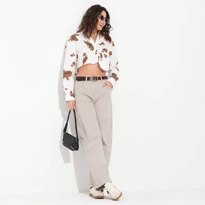 Women's Twill Utility Crop Shirt - Wild Fable™ 5 Women's Twill Utility Crop Shirt - Wild Fable™ - Image 3