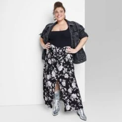 Women's Button-Front Printed Midi Skirt - Wild Fable™ -Herday Fashion GUEST 30a56aa6 dd00 45af a15b 2518a0e7c920
