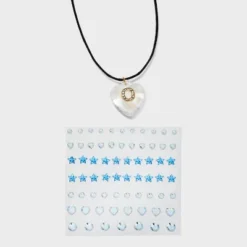 Acrylic Heart With Face Gems Pendant Necklace - Wild Fable™ Clear/Black -Herday Fashion GUEST 30f4eced aa24 41a7 90cf 8c42a326ba94