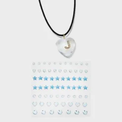 Acrylic Heart With Face Gems Pendant Necklace - Wild Fable™ Clear/Black -Herday Fashion GUEST 38adfd1d 6e08 4060 9038 398fe46be91a