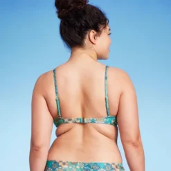 Women's Scoop Front Bralette Bikini Top - Wild Fable™ Blue Patchwork Print -Herday Fashion GUEST 3b1e2ee6 8d20 4431 bd97 df379dcffc40