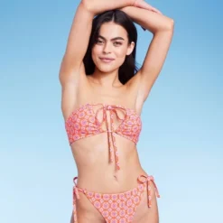 Women's U Bralette Multiway Bikini Top - Wild Fable™ Orange Tile Print -Herday Fashion GUEST 3b94ef45 4e6d 4921 844a bd63b23a3459