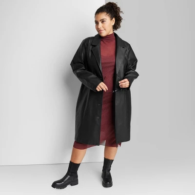Women's Faux Leather Trench Coat - Wild Fable™ 5 Women's Faux Leather Trench Coat - Wild Fable™ - Image 3
