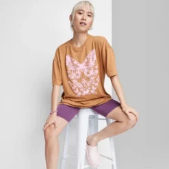 Women's Oversized Butterfly Graphic T-Shirt - Wild Fable™ Brown -Herday Fashion GUEST 3cf7eb9f 5c0d 4c1a 92e5 ec4d5de201bd