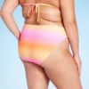 Women's Low-Rise Cheeky High Leg Bikini Bottom - Wild Fable™ Pink/Yellow Ombre Print