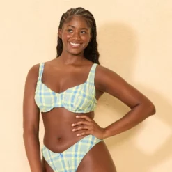 Women's Textured Plaid Underwire Bikini Top - Wild Fable - Blue/Yellow -Herday Fashion GUEST 4164bcb5 c326 433a 88ae 3b5c854cd111