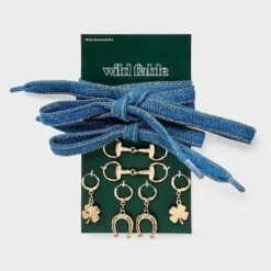 Denim Shoelace And Shoe Charm Set - Wild Fable™ Gold -Herday Fashion GUEST 4199af6e ef04 4652 b15f a86df64d4c73