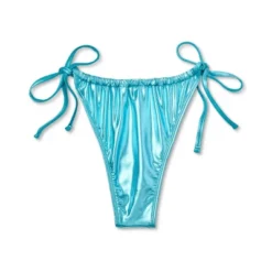 Women's Foil Strappy Extra High Leg Super Cheeky Bikini Bottom - Wild Fable™ Teal Blue -Herday Fashion GUEST 41d191ad 4c6a 4234 a8ec 7d3e07d8de84