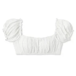 Women's Puff Sleeve Eyelette Bralette Bikini Top - Wild Fable™ White -Herday Fashion GUEST 46d98b8d 1e4c 4bf8 9eff 12f1aae4ccd3