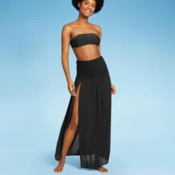 Women's Smocked High Slit Convertible Cover Up Dress - Wild Fable™ -Herday Fashion GUEST 4a259241 5240 4eaa a845 7416b43b706a