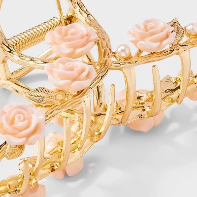 Loop With Rose Embellishment Claw Hair Clip - Wild Fable™ Gold 4 Loop With Rose Embellishment Claw Hair Clip - Wild Fable™ Gold - Image 2