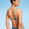 Women's Scoop Front Bralette Bikini Top - Wild Fable™ Blue Patchwork Print -Herday Fashion GUEST 4d45b5a7 7db9 440b abf4 ec6d84e23469