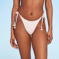 Women's Crochet Side-Tie Extra Cheeky Extra High Waist Bikini Bottom - Wild Fable™ Cream -Herday Fashion GUEST 4e972c86 7308 495a aedf cb93f6cad140
