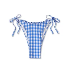 Women's Side-Tie Ultra High Leg Super Cheeky Bikini Bottom - Wild Fable™ Cobalt Blue Gingham Print -Herday Fashion GUEST 516be7a1 4105 4f24 b44c 1812f3565a4c