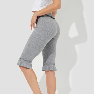 Women's High-Rise Ruffle Slim Leg Capri Tights - Wild Fable™ Heather Gray 5 Women's High-Rise Ruffle Slim Leg Capri Tights - Wild Fable™ Heather Gray - Image 3