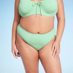 Women's Mid-Rise High Leg Cheeky Lurex Bikini Bottom - Wild Fable™ Mint Green -Herday Fashion GUEST 531372c4 448e 4fb5 9ec8 d712a69b30f2