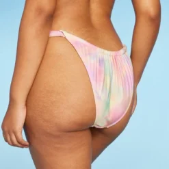 Women's Mesh Overlay Wide Strap Adjustable Ultra High Leg Bikini Bottom - Wild Fable™ Multi Swirl Print -Herday Fashion GUEST 549b5894 ba24 443d 92b3 4793b37ea877