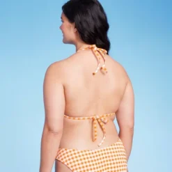 Women's Ruffle Detail Triangle Bikini Top - Wild Fable™ Orange Gingham -Herday Fashion GUEST 5a74a806 f1c1 4583 9bb1 04061f8ec7f1