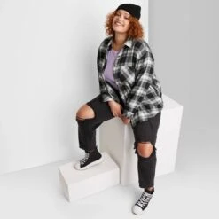 Women's Oversized Button-Down Flannel Shirt - Wild Fable™ Plaid 12 Women's Oversized Button-Down Flannel Shirt - Wild Fable™ Plaid -Herday Fashion GUEST 5b0b354b a6fe 44aa ba78 84478a46c3f2