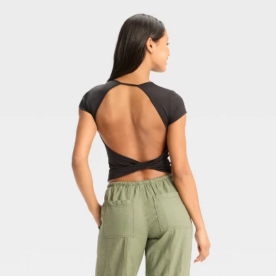 Women's Open Back Synthetic T-Shirt - Wild Fable™ 3 Women's Open Back Synthetic T-Shirt - Wild Fable™